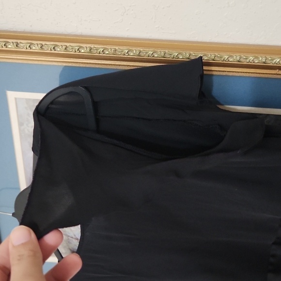 Sexy Y2K 100%Silk Black Waist Defined Size Medium Sexy Flirty Feminine Whimsical - Picture 10 of 12